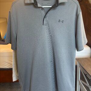 Under Armour Men’s M Gray Polo Good Condition